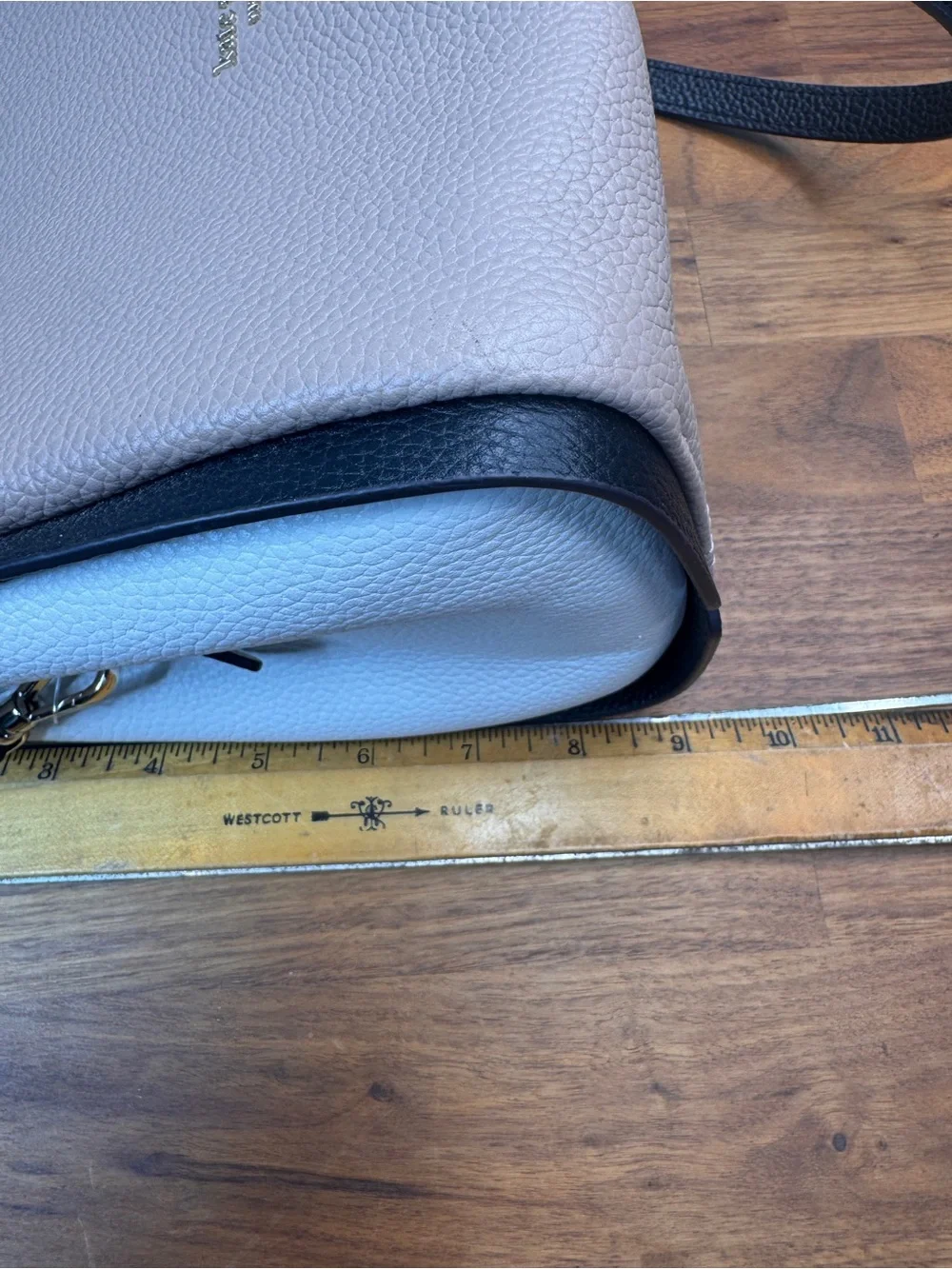 kate spade Knott Colorblocked Medium Two-Tone Pebbled Leather Bag Tan and Black